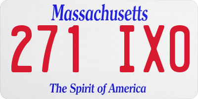 MA license plate 271IX0