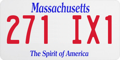 MA license plate 271IX1