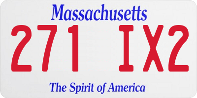 MA license plate 271IX2