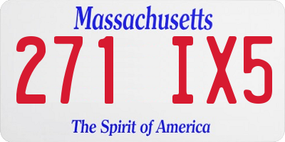 MA license plate 271IX5