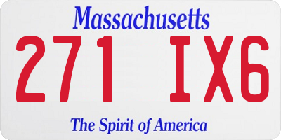 MA license plate 271IX6