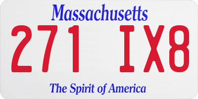 MA license plate 271IX8