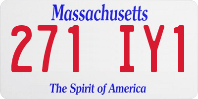 MA license plate 271IY1