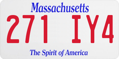 MA license plate 271IY4