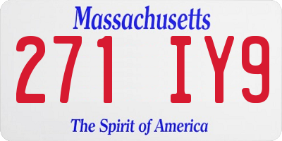 MA license plate 271IY9