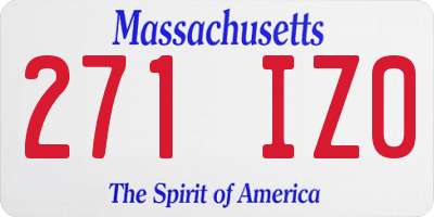 MA license plate 271IZ0