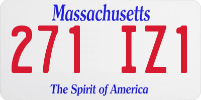 MA license plate 271IZ1