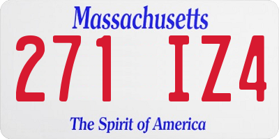 MA license plate 271IZ4