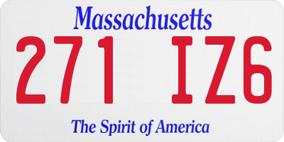 MA license plate 271IZ6