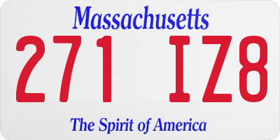 MA license plate 271IZ8