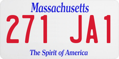 MA license plate 271JA1
