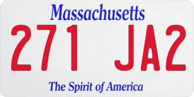MA license plate 271JA2