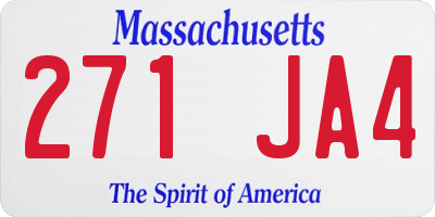 MA license plate 271JA4