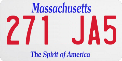 MA license plate 271JA5