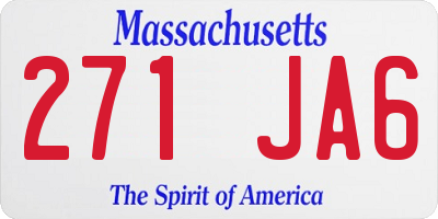 MA license plate 271JA6