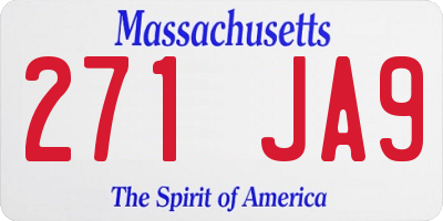 MA license plate 271JA9
