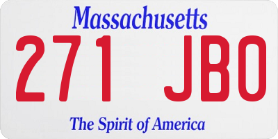 MA license plate 271JB0