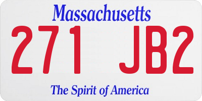MA license plate 271JB2