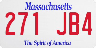 MA license plate 271JB4