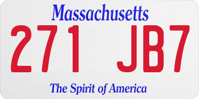 MA license plate 271JB7