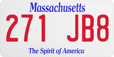 MA license plate 271JB8