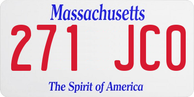 MA license plate 271JC0