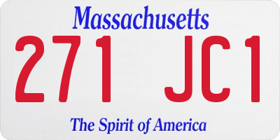 MA license plate 271JC1
