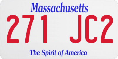 MA license plate 271JC2