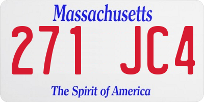 MA license plate 271JC4