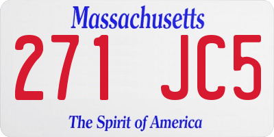 MA license plate 271JC5