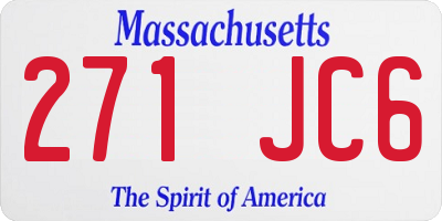 MA license plate 271JC6