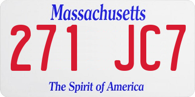 MA license plate 271JC7