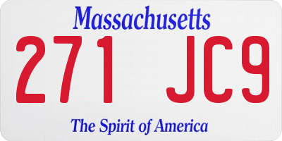 MA license plate 271JC9