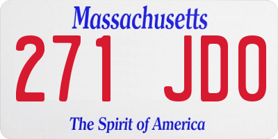 MA license plate 271JD0