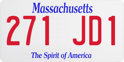 MA license plate 271JD1