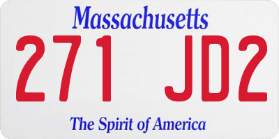 MA license plate 271JD2
