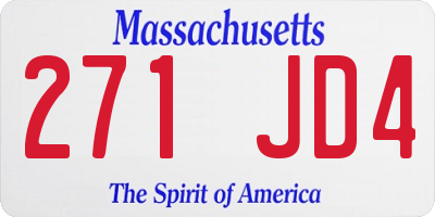 MA license plate 271JD4