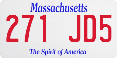 MA license plate 271JD5
