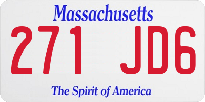 MA license plate 271JD6