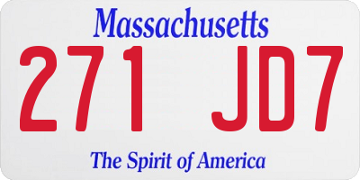 MA license plate 271JD7