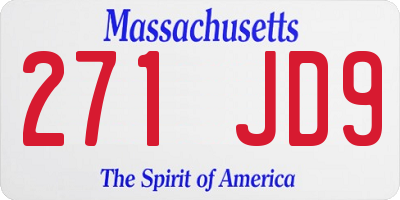 MA license plate 271JD9