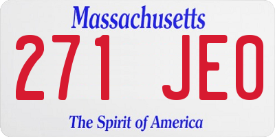 MA license plate 271JE0