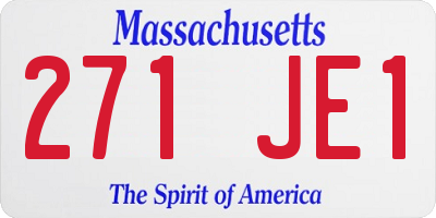 MA license plate 271JE1