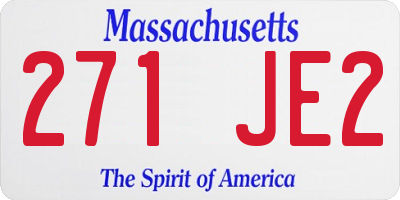 MA license plate 271JE2
