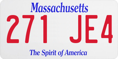 MA license plate 271JE4