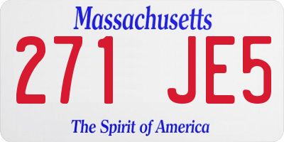 MA license plate 271JE5