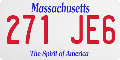MA license plate 271JE6