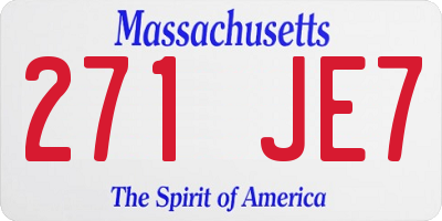 MA license plate 271JE7