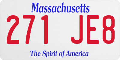 MA license plate 271JE8