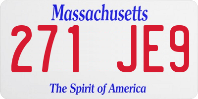 MA license plate 271JE9